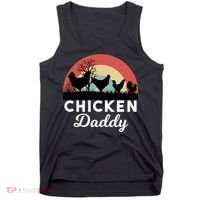 Chicken Daddy With Retro Sunset, Funny Chicken Lover, Farmer Tank Top thumb 0