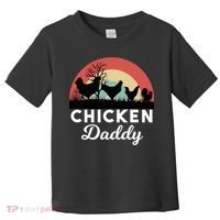 Chicken Daddy With Retro Sunset, Funny Chicken Lover, Farmer Toddler T-Shirt thumb 0
