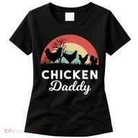Chicken Daddy With Retro Sunset, Funny Chicken Lover, Farmer Women's T-Shirt thumb 0