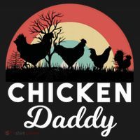 Chicken Daddy With Retro Sunset, Funny Chicken Lover, Farmer Kids T-Shirt thumb 4