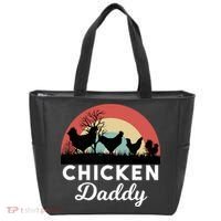 Chicken Daddy With Retro Sunset, Funny Chicken Lover, Farmer Tote Bag thumb 0