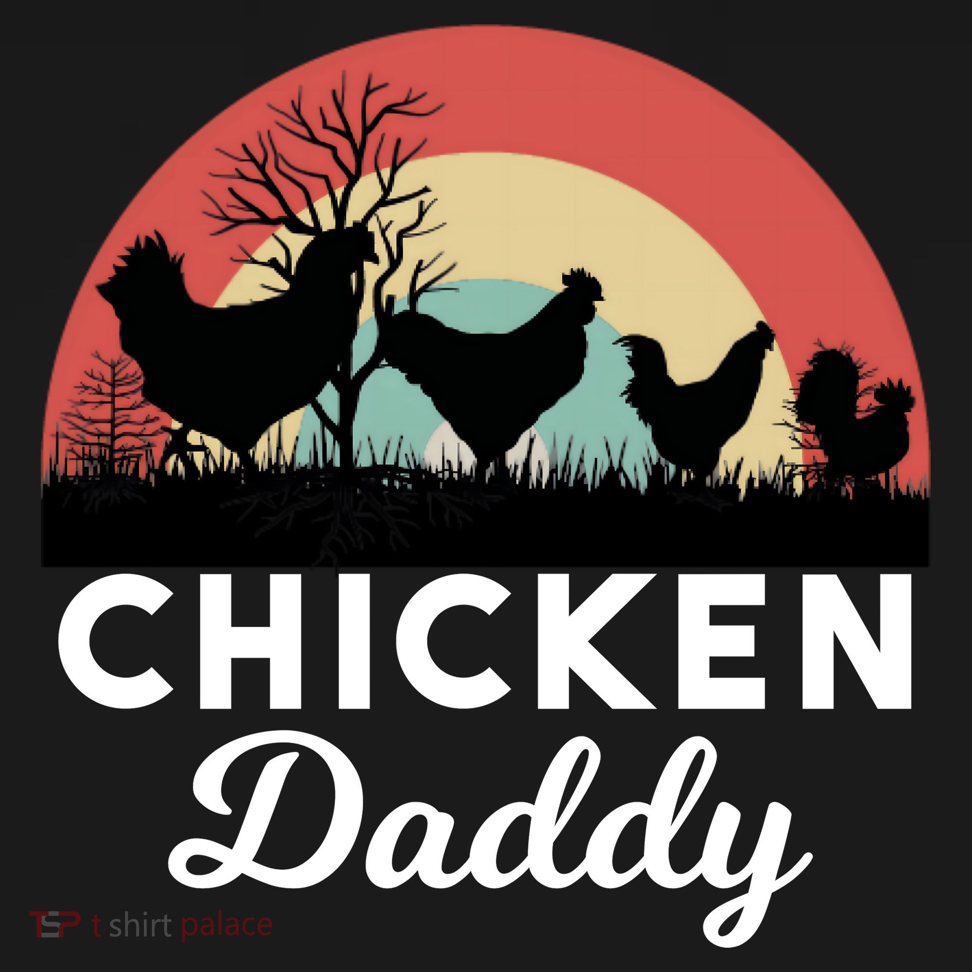 Chicken Daddy With Retro Sunset, Funny Chicken Lover, Farmer Tote Bag