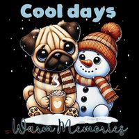 Cool Days Warm Memories Pug And Snowman Friend Share Cocoa Coffee Mug thumb 5