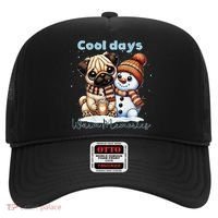 Cool Days Warm Memories Pug And Snowman Friend Share Cocoa Hat thumb 0