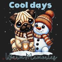 Cool Days Warm Memories Pug And Snowman Friend Share Cocoa Hat thumb 2