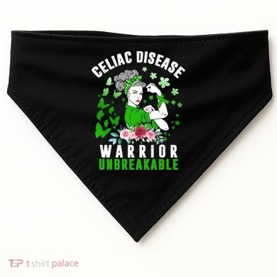 Celiac Disease Warrior Unbreakable Awareness Strong Cute Gift USA-Made Doggie Bandana