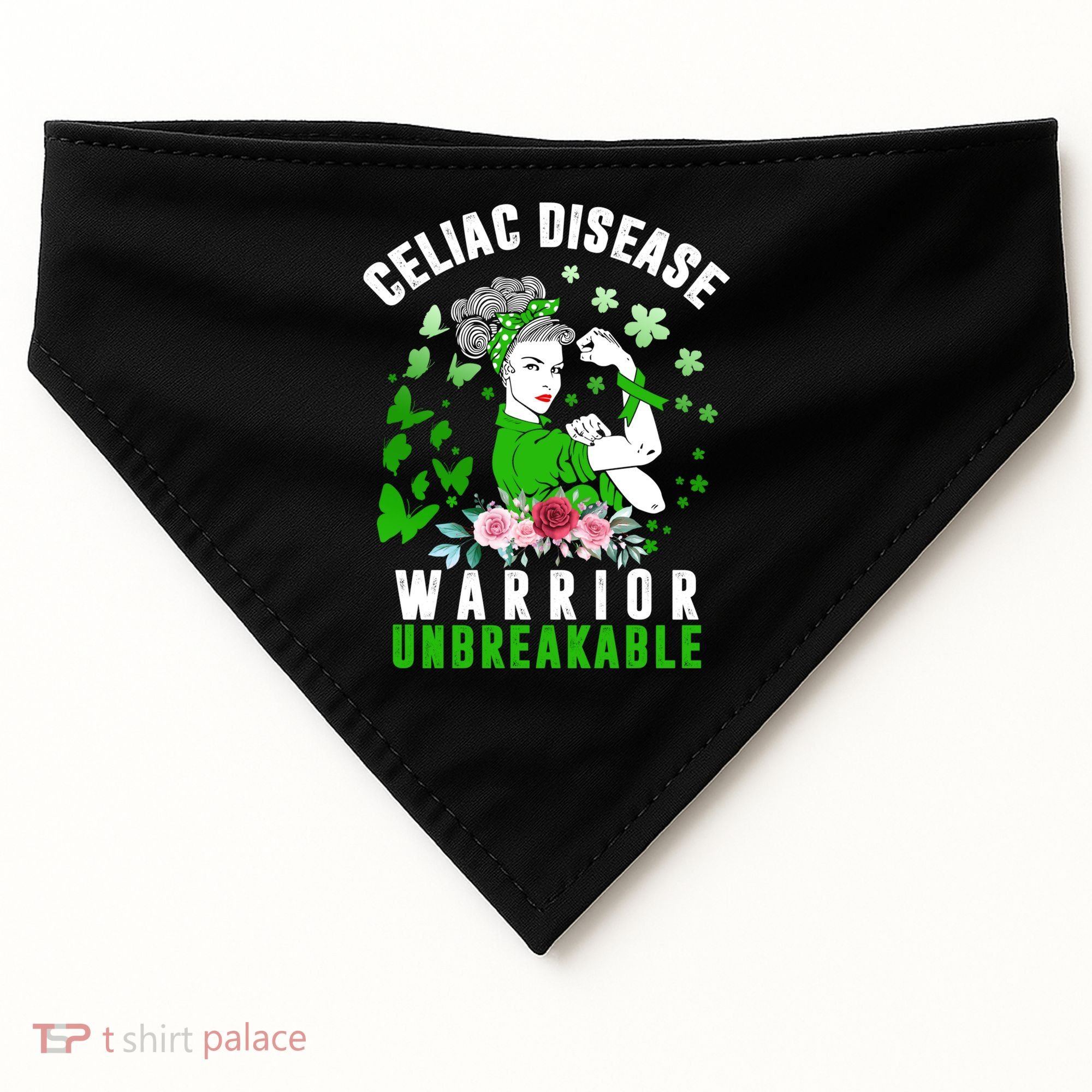 Celiac Disease Warrior Unbreakable Awareness Strong Cute Gift USA-Made Doggie Bandana