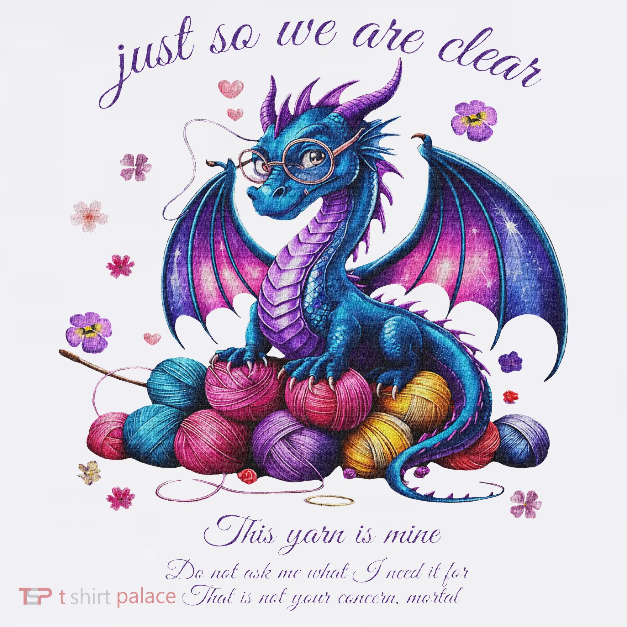 Colorful Dragon Yarn Eggs Funny Knitting Hobby Humor T-Shirt