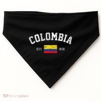 Colombia Est. 1810 Colombian Flag Independence Day USA-Made Doggie Bandana thumb 0