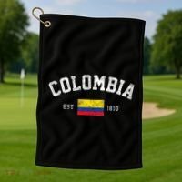 Colombia Est. 1810 Colombian Flag Independence Day Golf Towel thumb 1