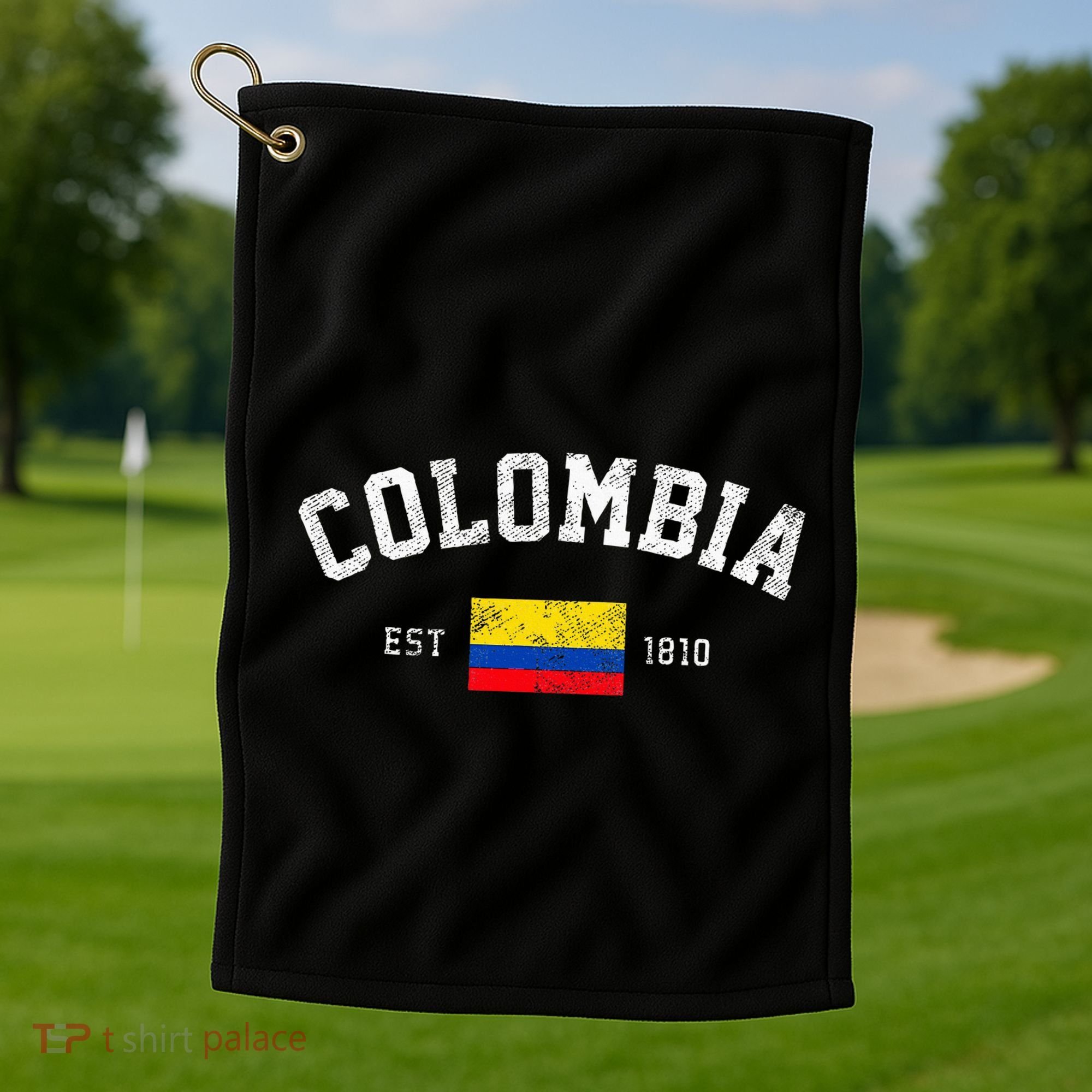 Colombia Est. 1810 Colombian Flag Independence Day Golf Towel