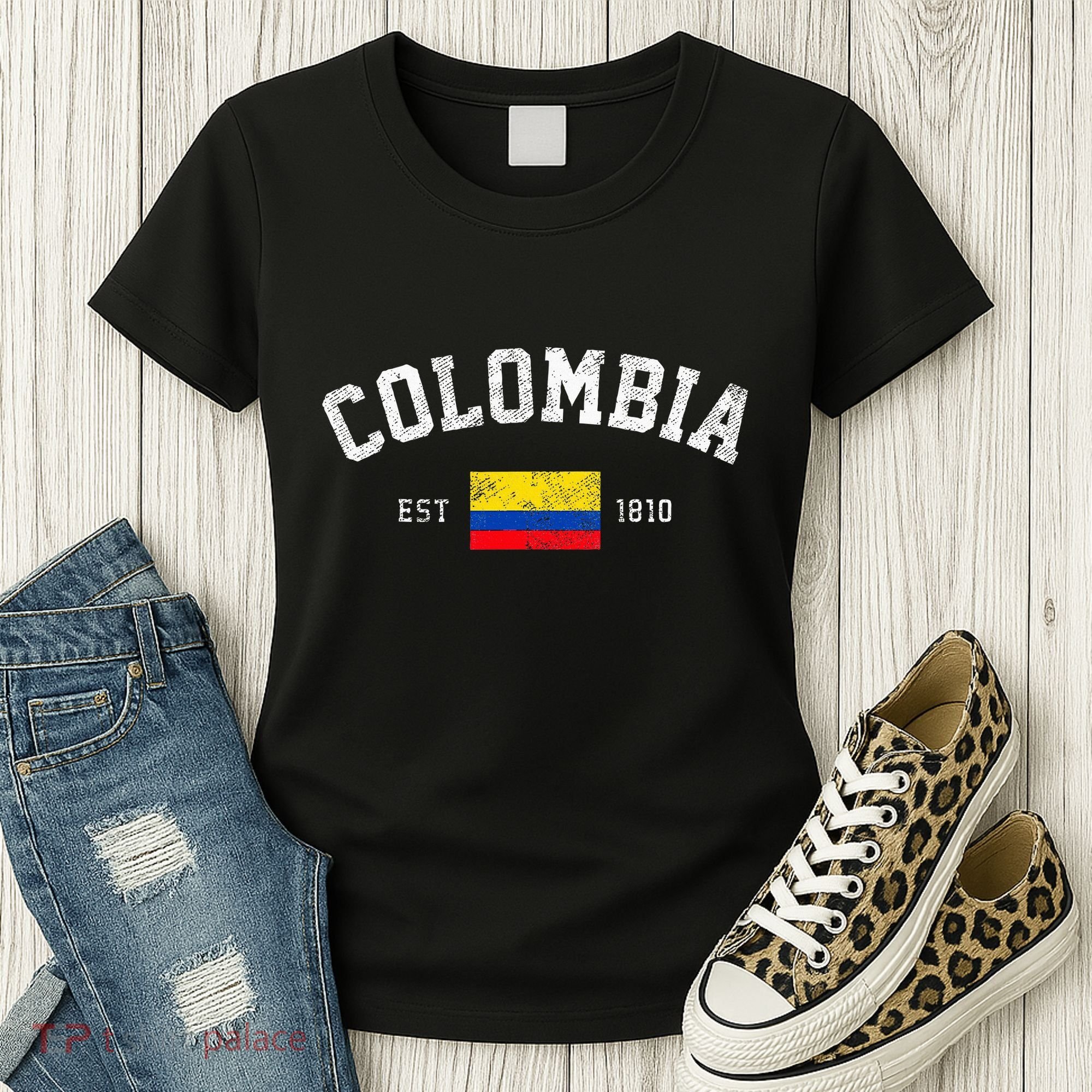 Colombia Est. 1810 Colombian Flag Independence Day Women's T-Shirt