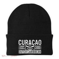 Curacao Established 1499 Dutch Caribbean Crossed Oars Anchor Beanie thumb 0