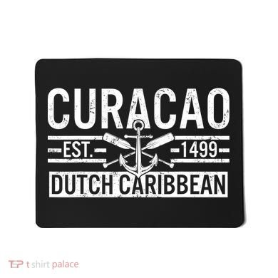Curacao Established 1499 Dutch Caribbean Crossed Oars Anchor Mousepad
