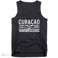 Curacao Established 1499 Dutch Caribbean Crossed Oars Anchor Tank Top thumb 0