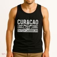 Curacao Established 1499 Dutch Caribbean Crossed Oars Anchor Tank Top thumb 3