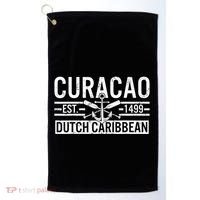 Curacao Established 1499 Dutch Caribbean Crossed Oars Anchor Golf Towel thumb 0