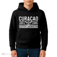 Curacao Established 1499 Dutch Caribbean Crossed Oars Anchor Kids Hoodie thumb 4