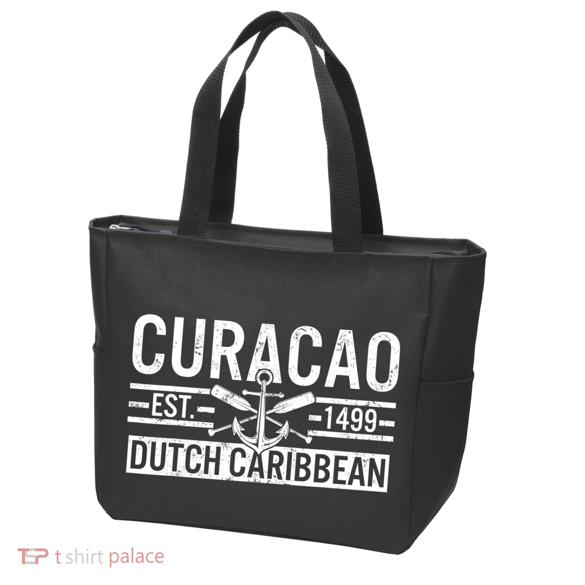 Curacao Established 1499 Dutch Caribbean Crossed Oars Anchor Tote Bag