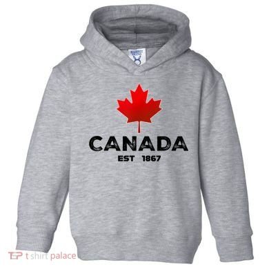 Canada Est 1867 Proud Canadian Vintage Maple Leaf Toddler Hoodie