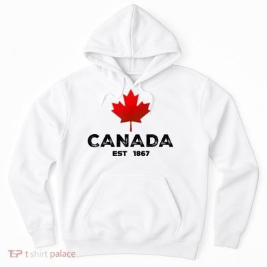 Canada Est 1867 Proud Canadian Vintage Maple Leaf Hoodie