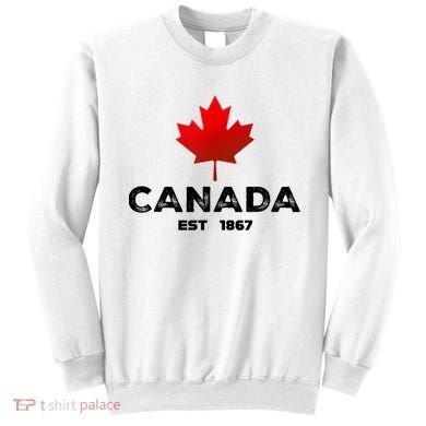 Canada Est 1867 Proud Canadian Vintage Maple Leaf Sweatshirt