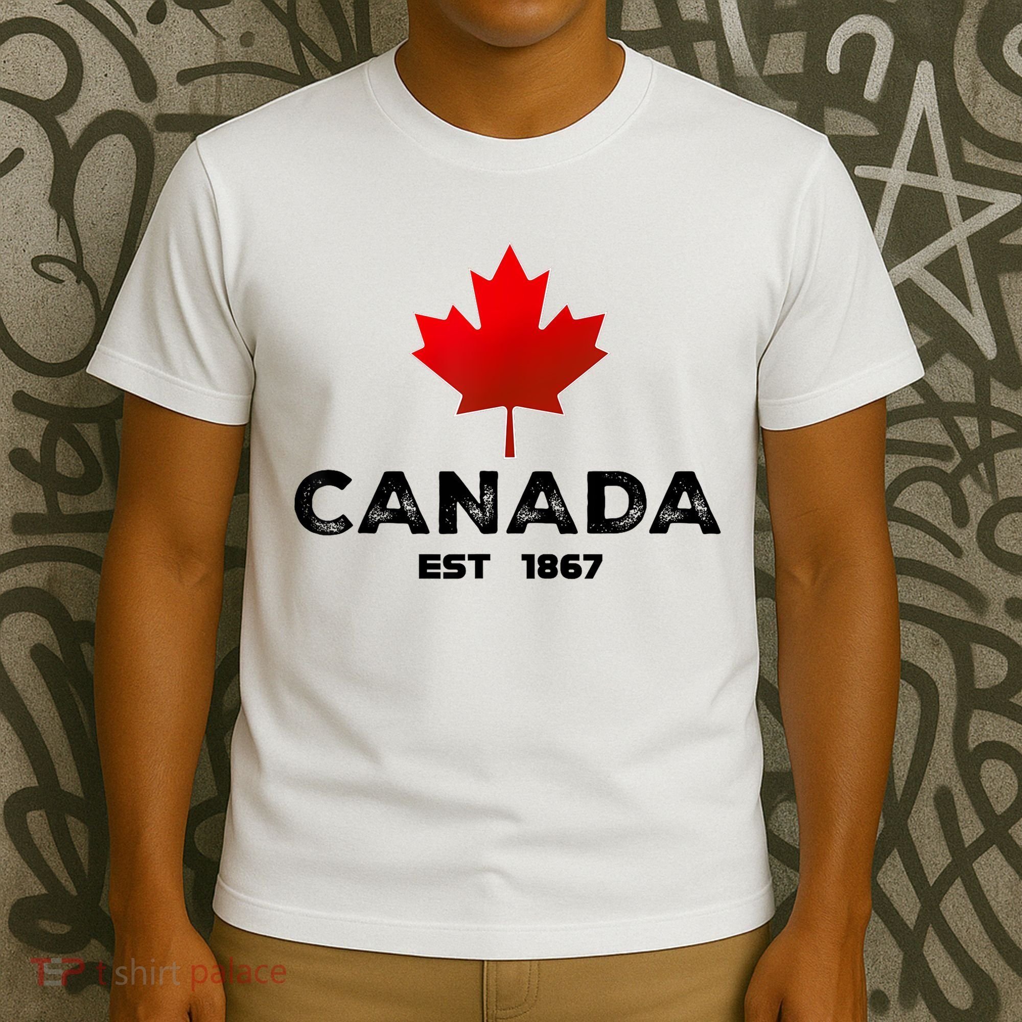 Canada Est 1867 Proud Canadian Vintage Maple Leaf T-Shirt