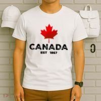 Canada Est 1867 Proud Canadian Vintage Maple Leaf T-Shirt thumb 6