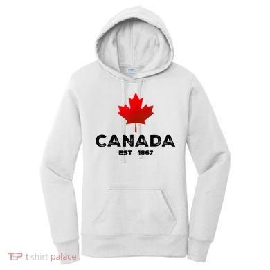 Canada Est 1867 Proud Canadian Vintage Maple Leaf Women's Hoodie