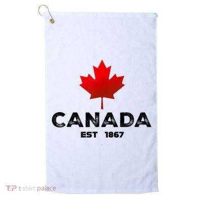 Canada Est 1867 Proud Canadian Vintage Maple Leaf Golf Towel