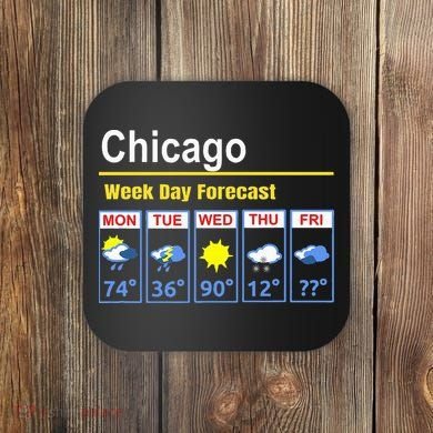 Chicago Erratic 5 Day Weather Forecast Coaster