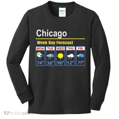 Chicago Erratic 5 Day Weather Forecast Kids Long Sleeve Shirt