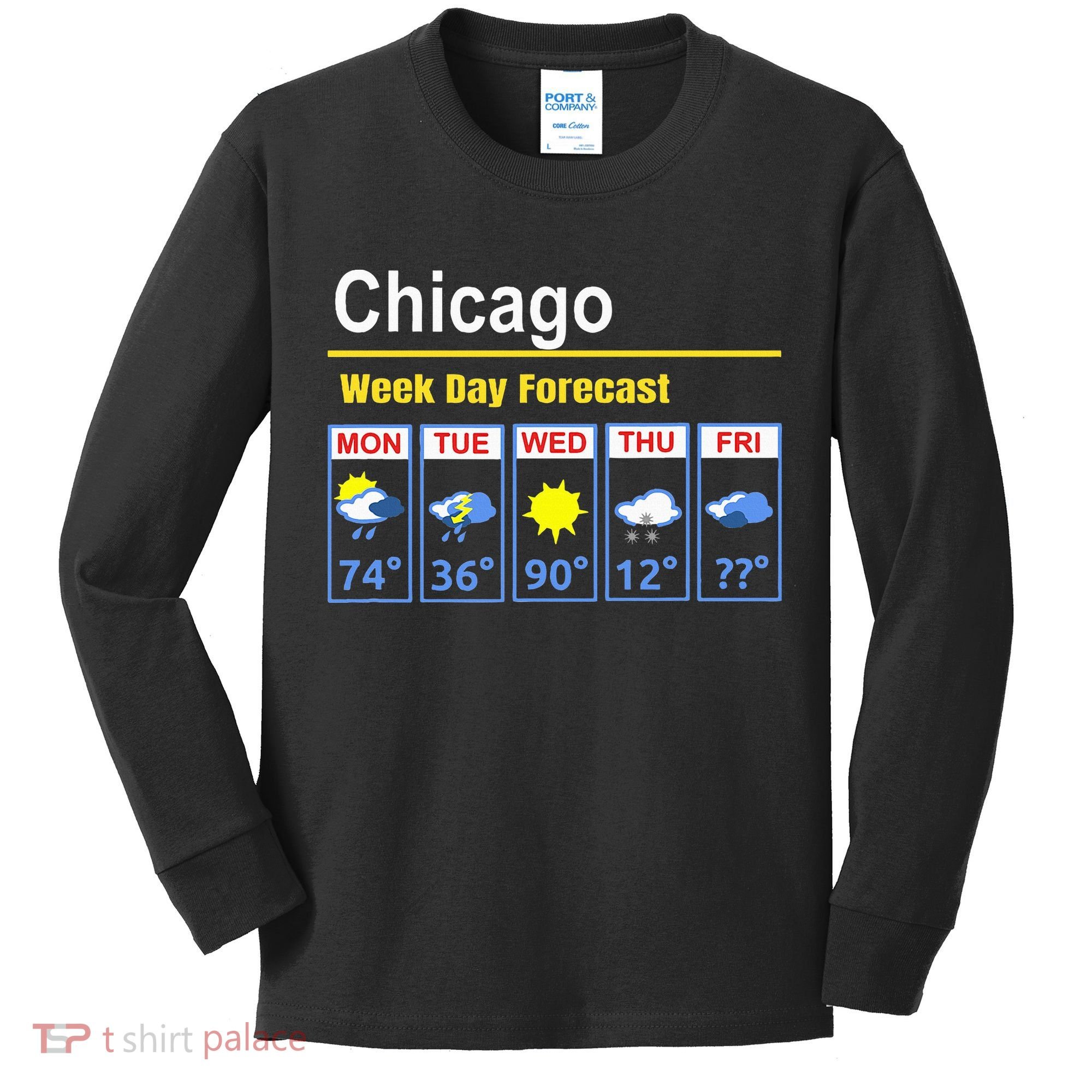 Chicago Erratic 5 Day Weather Forecast Kids Long Sleeve Shirt