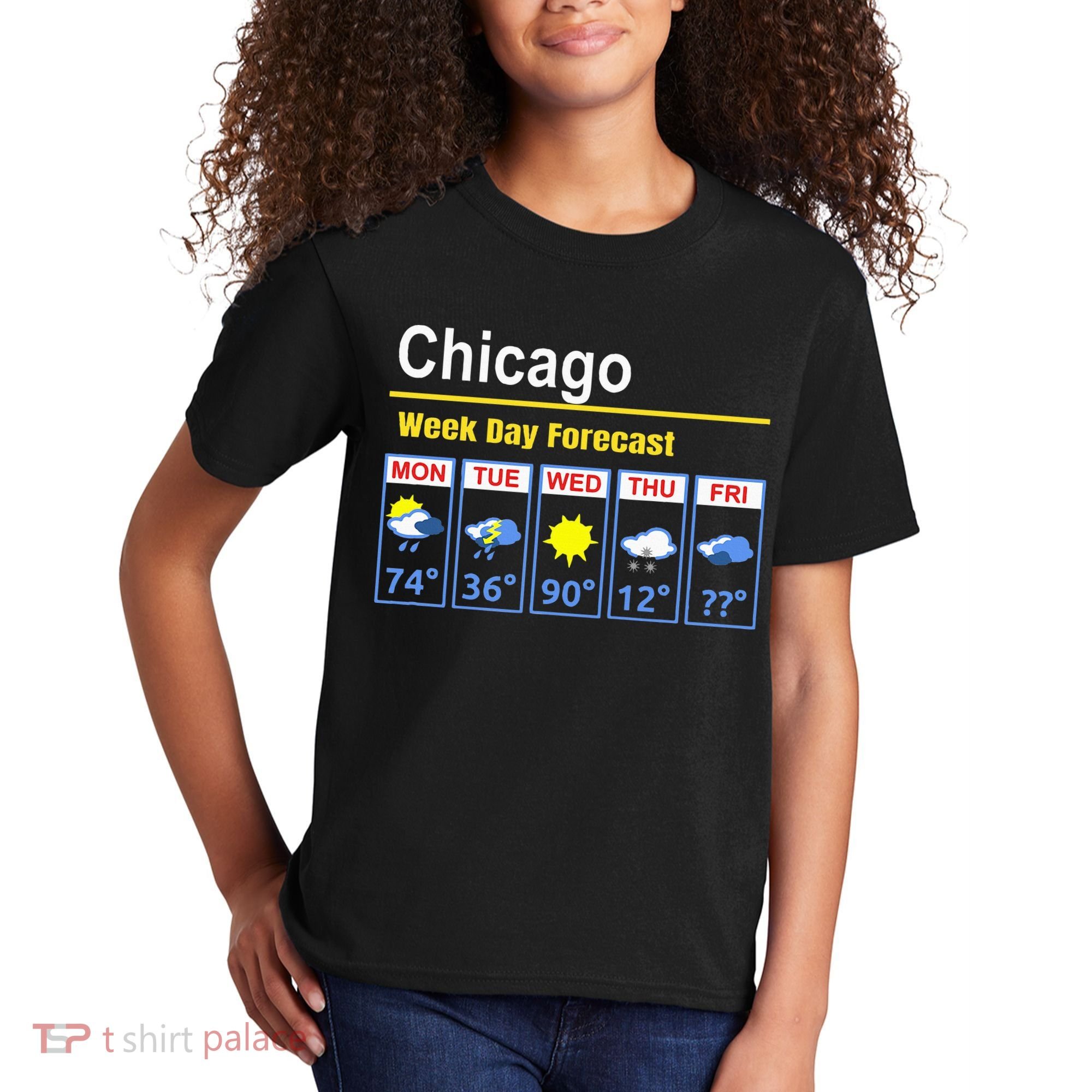 Chicago Erratic 5 Day Weather Forecast Kids T-Shirt