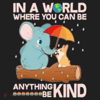 Cute Elephant And Corgi Be Kind Women's Sweatshirt thumb 2