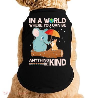 Cute Elephant And Corgi Be Kind Doggie Tank