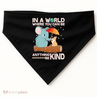 Cute Elephant And Corgi Be Kind USA-Made Doggie Bandana