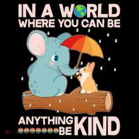 Cute Elephant And Corgi Be Kind Bucket Hat thumb 4
