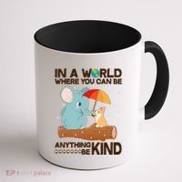 Cute Elephant And Corgi Be Kind Coffee Mug thumb 1