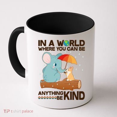 Cute Elephant And Corgi Be Kind Coffee Mug