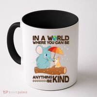 Cute Elephant And Corgi Be Kind Coffee Mug thumb 0