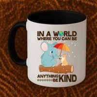 Cute Elephant And Corgi Be Kind Coffee Mug thumb 2