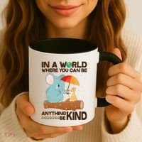 Cute Elephant And Corgi Be Kind Coffee Mug thumb 3