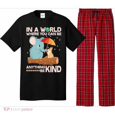 Cute Elephant And Corgi Be Kind Pajama Set