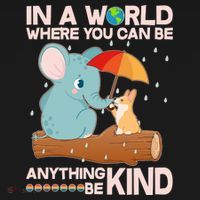 Cute Elephant And Corgi Be Kind Pajama Set thumb 2