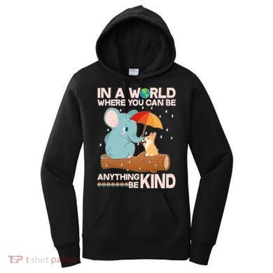 Cute Elephant And Corgi Be Kind Women's Hoodie