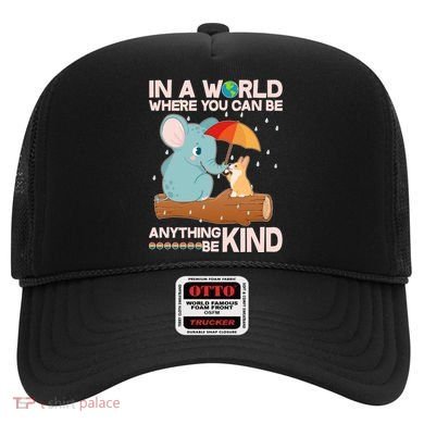 Cute Elephant And Corgi Be Kind Hat