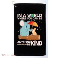 Cute Elephant And Corgi Be Kind Golf Towel thumb 0