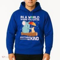 Cute Elephant And Corgi Be Kind Hoodie thumb 2