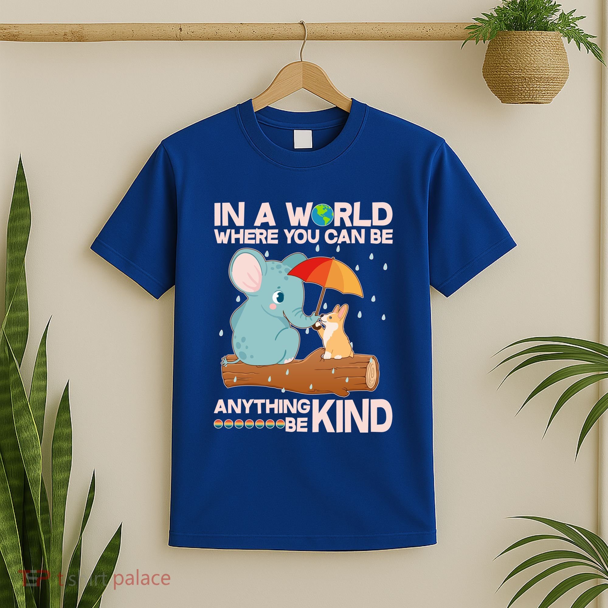 Cute Elephant And Corgi Be Kind T-Shirt